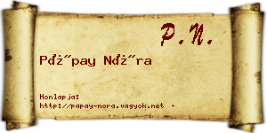 Pápay Nóra névjegykártya