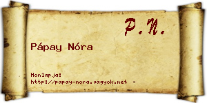 Pápay Nóra névjegykártya
