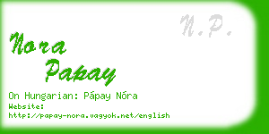 nora papay business card