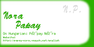 nora papay business card